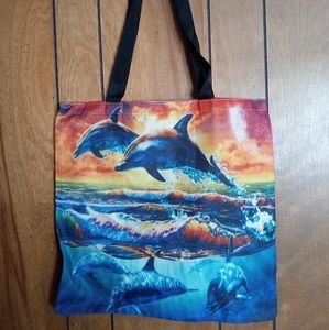 Dolphins shopping tote bag